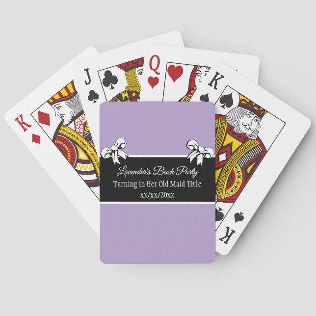 Baraja De Cartas Despedida de soltera poker lazos lavanda personali (Reverso)