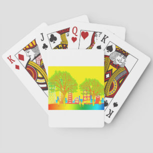 Baraja De Cartas Destino colorido del arco iris de la gente de ciud