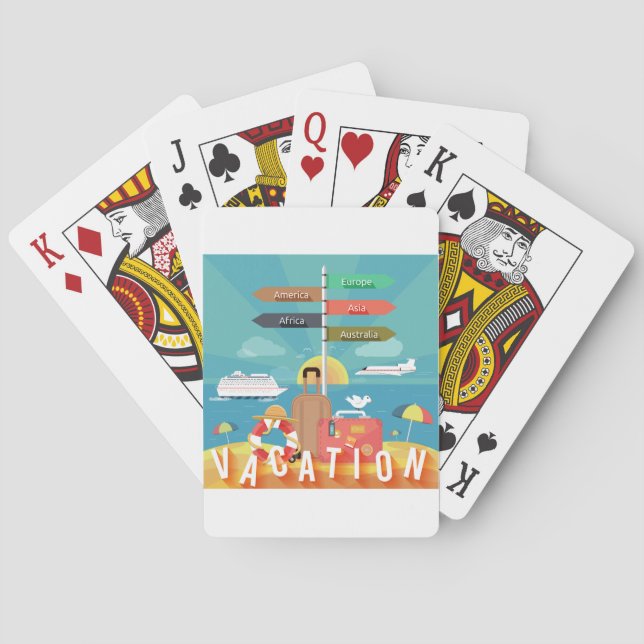 Baraja De Cartas Destinos de vacaciones (Reverso)