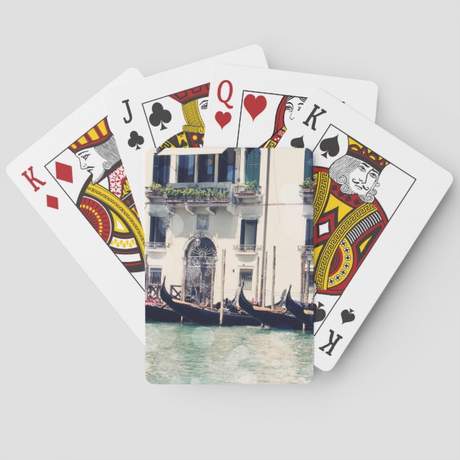 Baraja De Cartas Destinos | Fotografía de Venecia frente al mar (Reverso)
