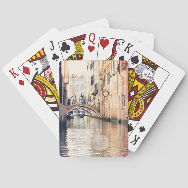 Baraja De Cartas Destinos | Fotografía góndolas de Venecia (Reverso)