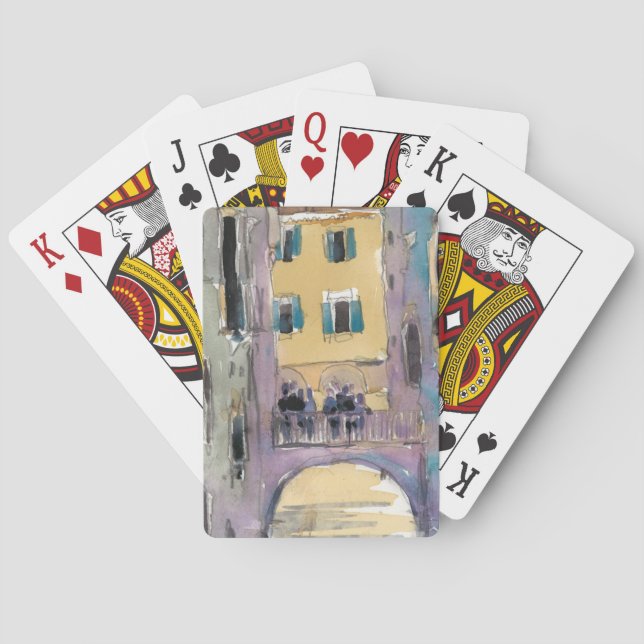 Baraja De Cartas Destinos | Vista del puente Canal de Venecia (Reverso)