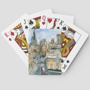 Baraja De Cartas Destinos   Watercolor Vintage London Street