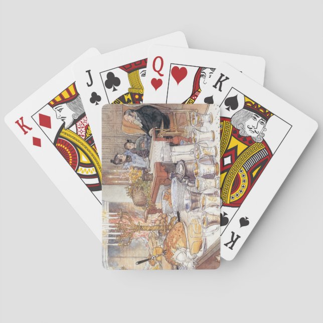 Baraja De Cartas Detalle de la víspera de Navidades (Navidad tradic (Reverso)