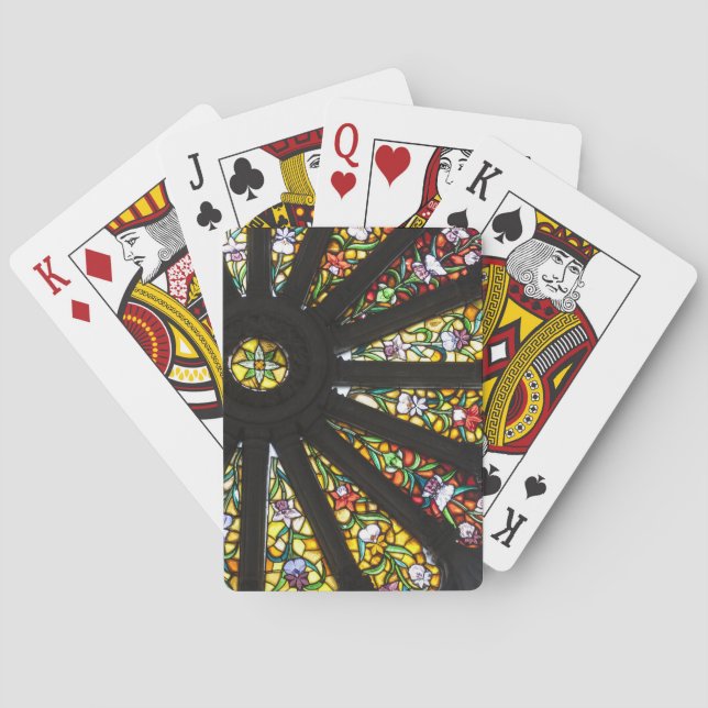 Baraja De Cartas Detalle de vidrio emplomado 2 (Reverso)