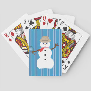 Baraja De Cartas Detective de Snowman azul divertido y divertido