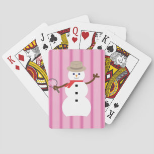 Baraja De Cartas Detective de Snowman rosa divertido y divertido