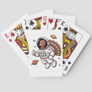 Baraja De Cartas Día de Acción de Gracias del astronauta de Space T