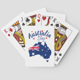 Baraja De Cartas Día de Australia Azul y Blanco Rojo