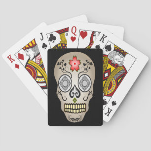 Baraja De Cartas Día de la Calavera del Azúcar en las tarjetas de H
