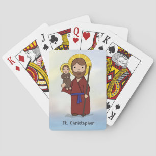 Baraja De Cartas Día de la Fiesta de San Cristóbal Santo Católico