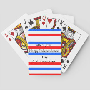 Baraja De Cartas Día de la independencia de las franjas azules roja