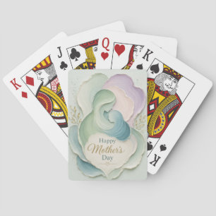Baraja De Cartas Día de la Madre Silueta Madre Hijo Abrazo
