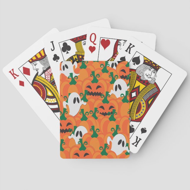 Baraja De Cartas Día de las Brujas Fantasmas Parche de Calabaza Emb (Reverso)