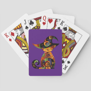Baraja De Cartas Día de las Brujas/místico/gato/otoño