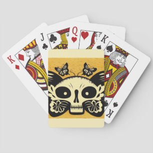 Baraja De Cartas Día de las Mariposas Muertas Woodcut (1)