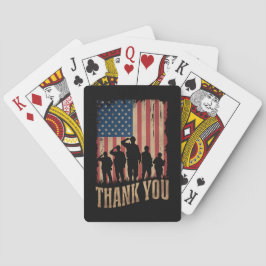 Baraja De Cartas Día de los Veteranos de la Bandera Americana Vinta