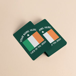 Baraja De Cartas Día de San Patricio Bandera de Irlanda Nombre Pers