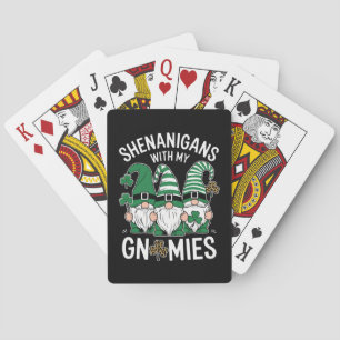 Baraja De Cartas Día de San Patricio Shamrock Afortunado Gnomos Leo