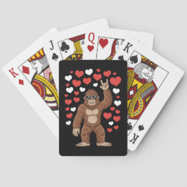 Baraja De Cartas Día de San Valentín de Bigfoot Corazones Divertido