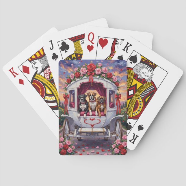 Baraja De Cartas Día de San Valentín del perro boxer  (Reverso)