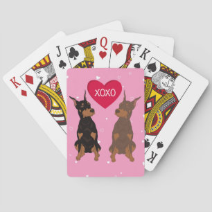 Baraja De Cartas Día de San Valentín Doberman Pinscher