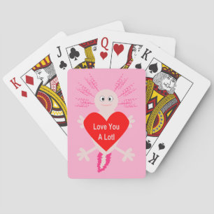 Baraja De Cartas Día de San Valentín Love Heart Axolotl