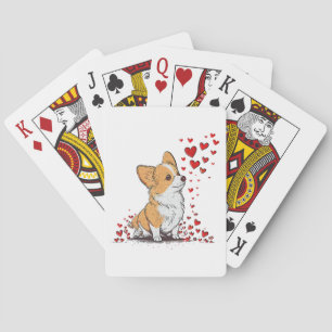 Baraja De Cartas Día de San Valentín Perro Corgi Lindo