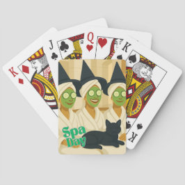 Baraja De Cartas Día de Spa de Brujas Humor Divertido 