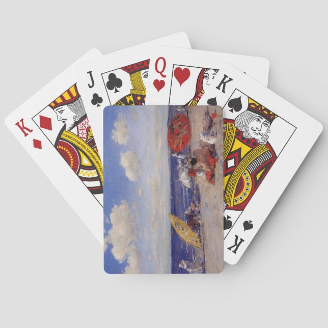 Baraja De Cartas Día de verano en la costa (paisaje playero) (Reverso)