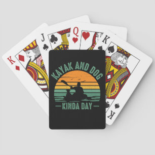 Baraja De Cartas Día del Kayak y el perro