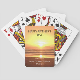 Baraja De Cartas Día del Padre Feliz Atardecer Nombres de los Niños