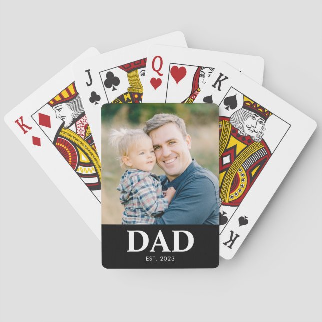Baraja De Cartas Día del Padre Personalizado Foto Papá Establecido (Reverso)