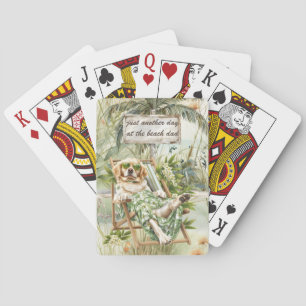 Baraja De Cartas Día del perro en el día del padre de la playa