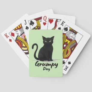 Baraja De Cartas Día gruñón con gato negro