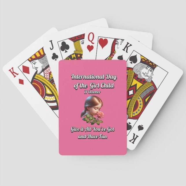Baraja De Cartas Día Internacional del Chica. Diversión (Reverso)