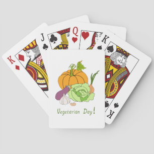 Baraja De Cartas Día Mundial de la Vegetariana Minimalista