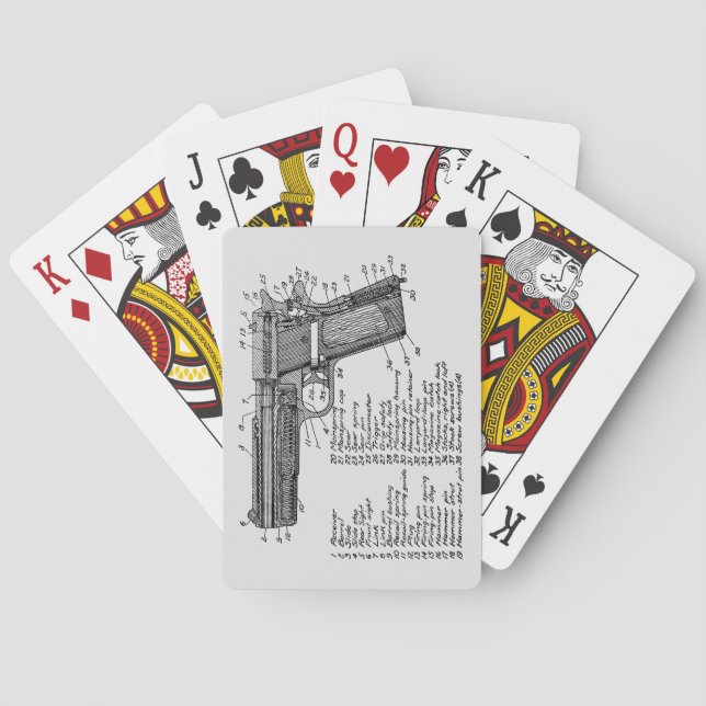 Baraja De Cartas Diagrama V2 del arma (Reverso)
