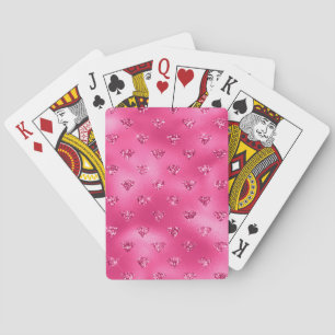 Baraja De Cartas Diamantes Brillantes Rosa Glamour Sparkling