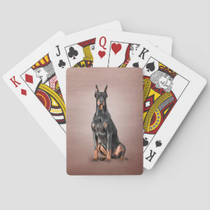 Baraja De Cartas Dibujar perro Doberman