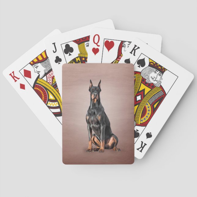 Baraja De Cartas Dibujar perro Doberman (Reverso)