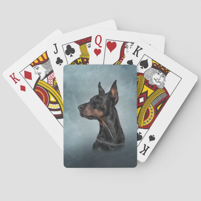 Baraja De Cartas Dibujar perro Doberman (Reverso)