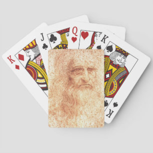 Baraja De Cartas Dibujo a la sanguina autorretrato de Leonardo da V