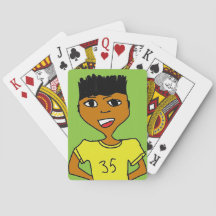 dibujo animado de niño negro deportista
