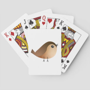 Baraja De Cartas Dibujo animado de pájaro gorrión lindo