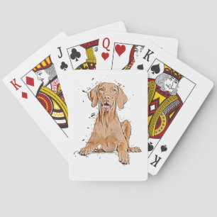 Baraja De Cartas Dibujo animado de Vizsla sentado