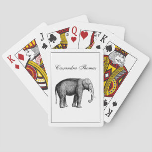 Baraja De Cartas Dibujo Antiguo de Elefante