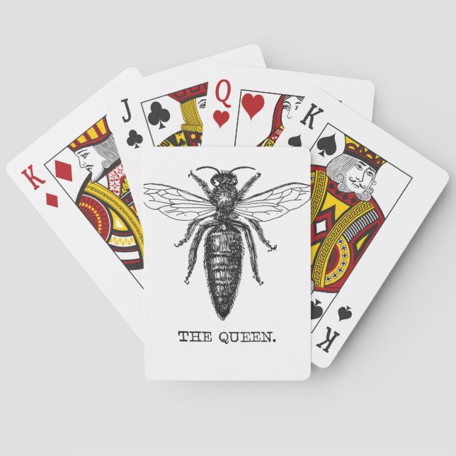 Baraja De Cartas Dibujo clásico del Ilustracion Queen Bee (Reverso)