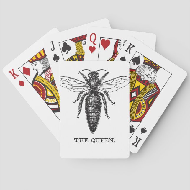 Baraja De Cartas Dibujo clásico del Ilustracion Queen Bee (Reverso)