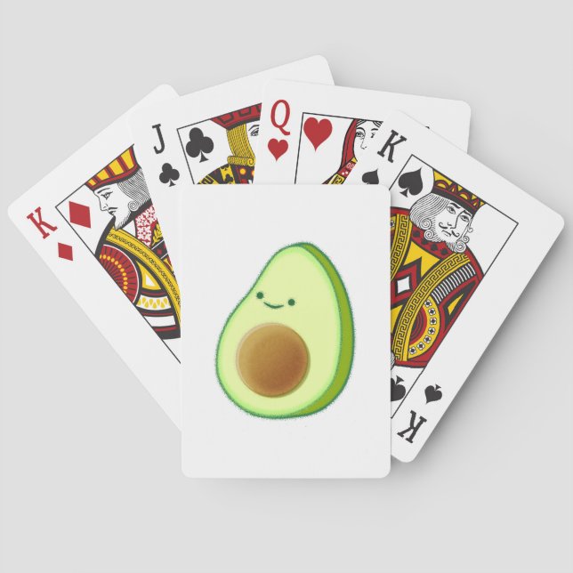 Baraja De Cartas Dibujo de aguacate cutáneo (Reverso)